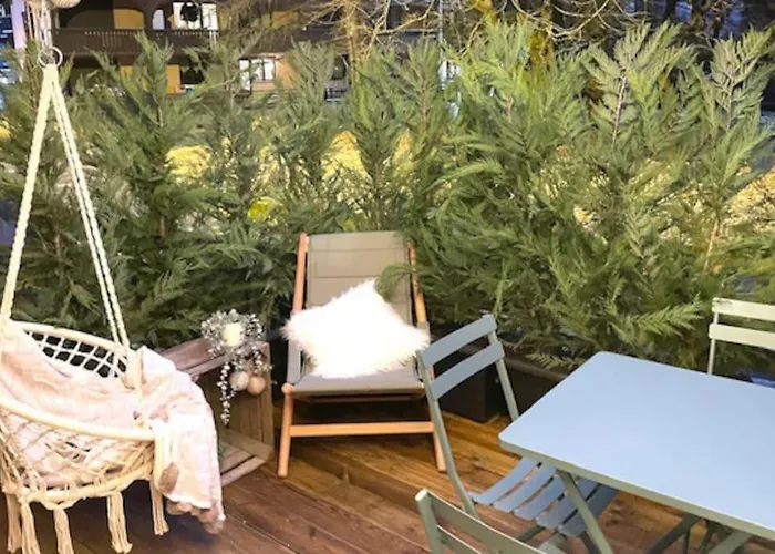 New, Terrasse, Vue Mont Blanc
