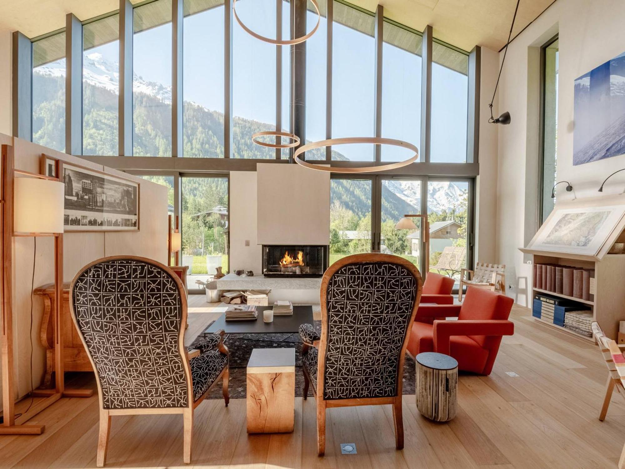 Contemporain Avec Sauna, Cheminee, Et Grand Jardin - Fr-1-343-243 Chamonix